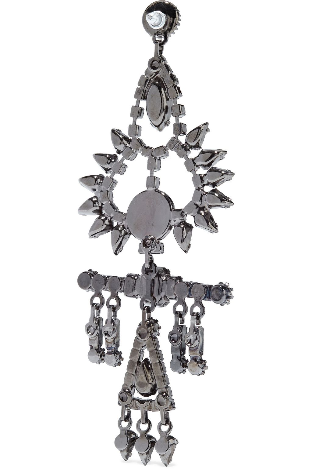 ELIZABETH COLE Elisa hematite-plated, Swarovski crystal and stone earrings