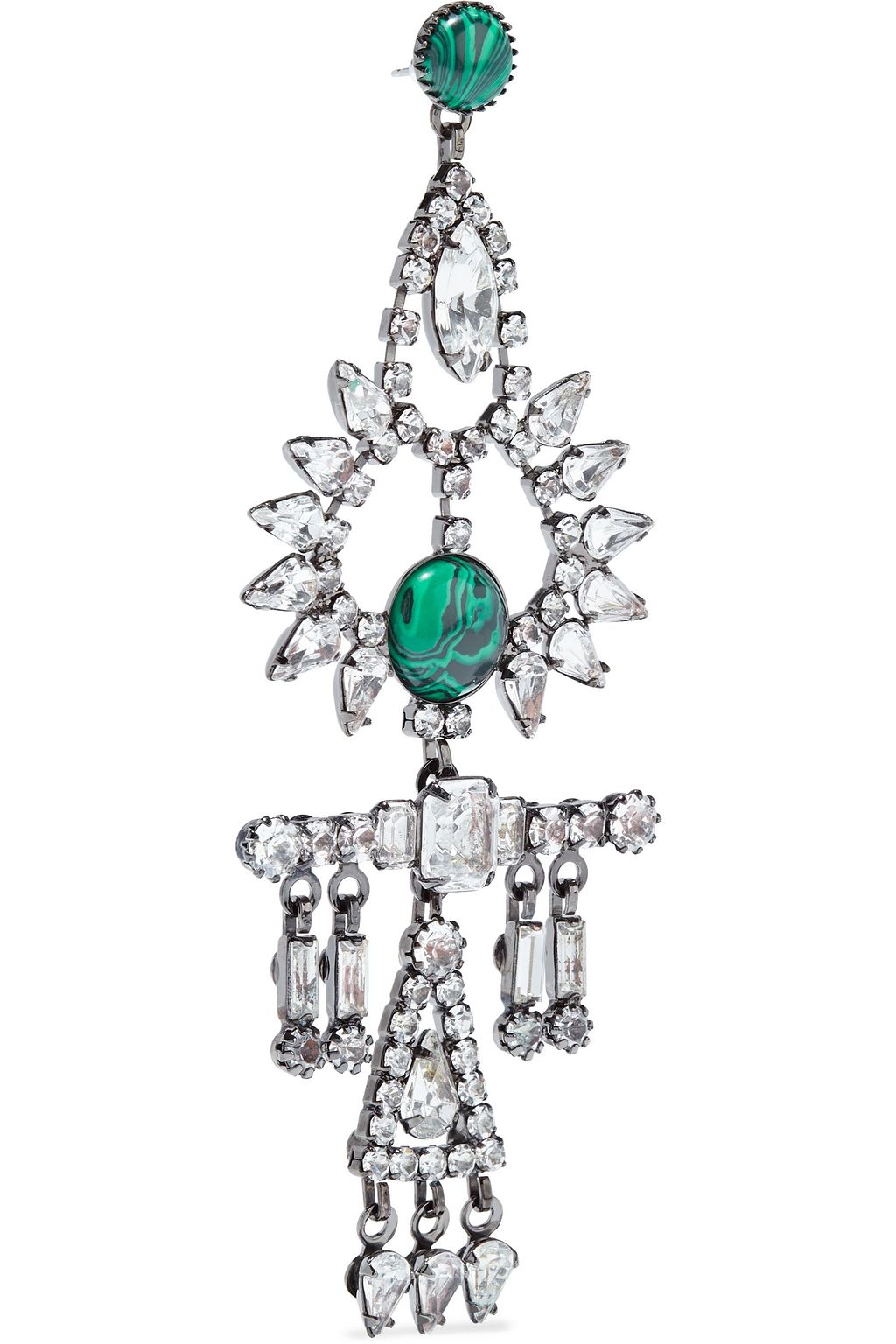 ELIZABETH COLE Elisa hematite-plated, Swarovski crystal and stone earrings