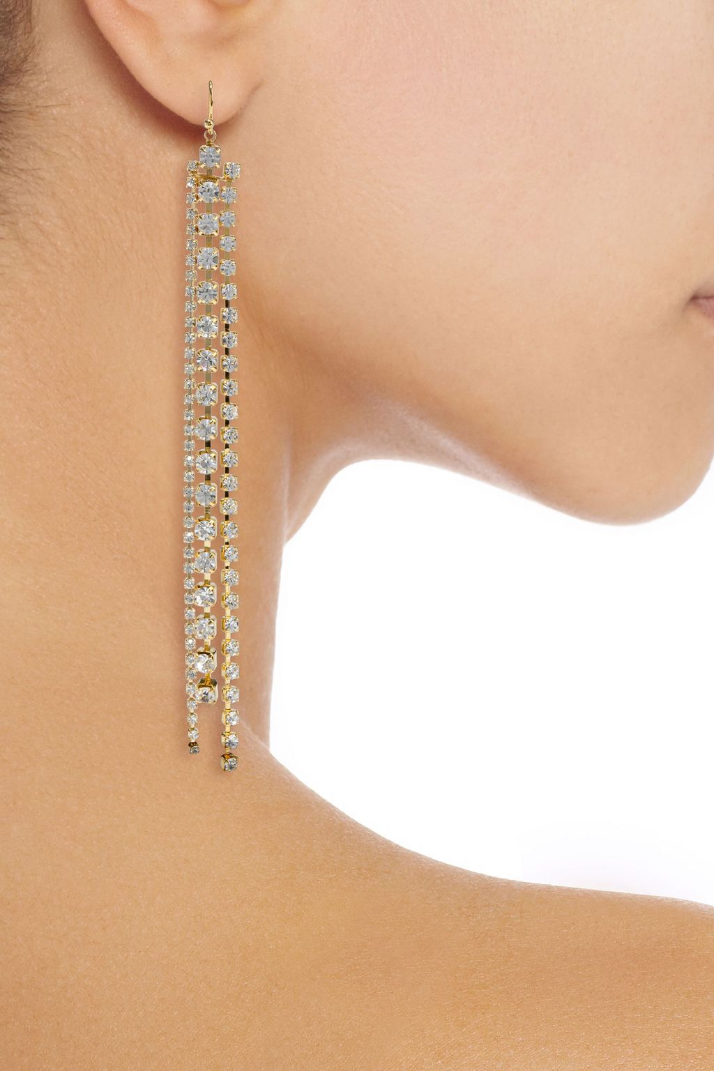 CHAN LUU 18-karat gold-plated sterling silver crystal earrings