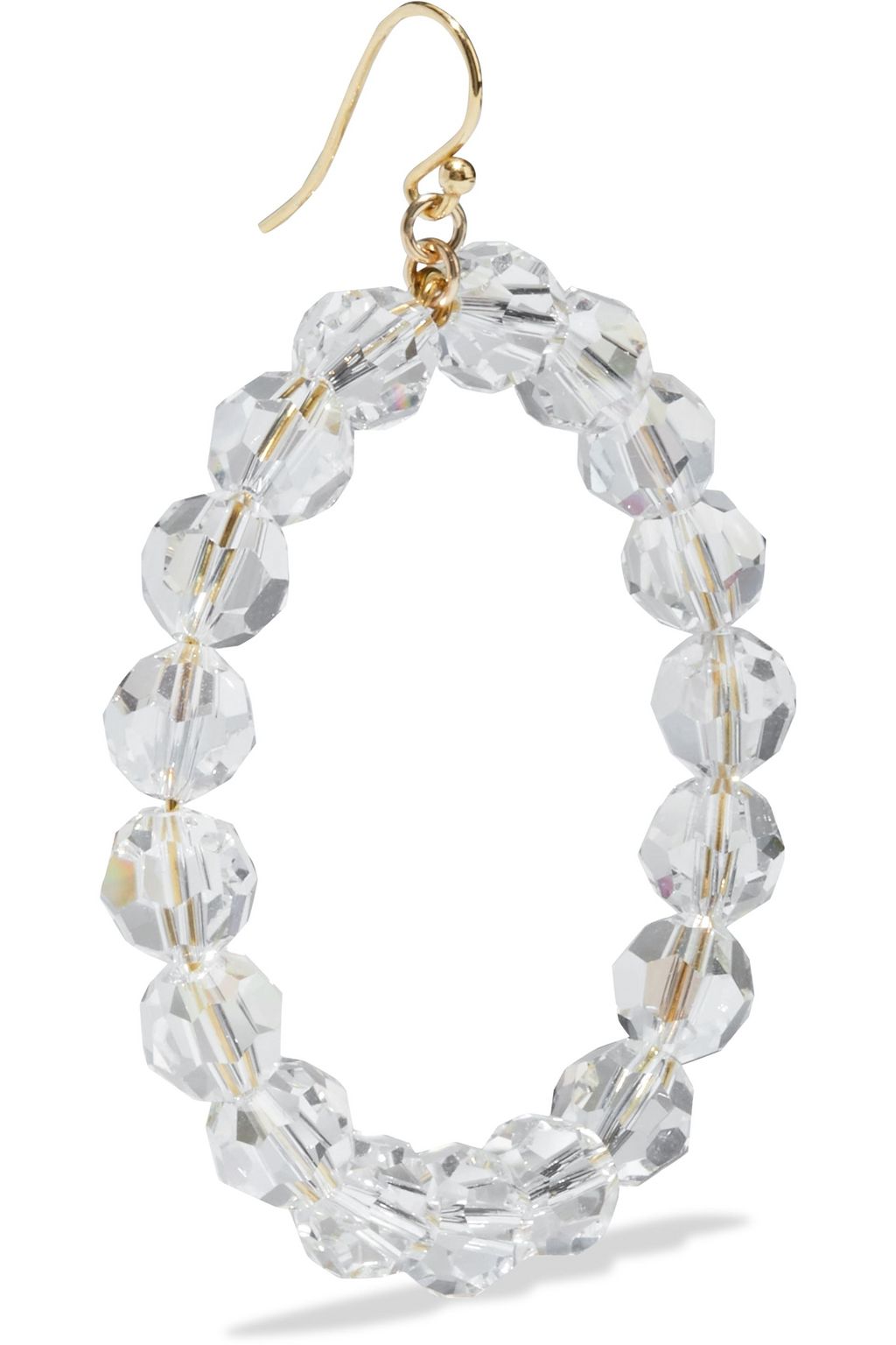 CHAN LUU 18-karat gold-plated sterling silver crystal hoop earrings