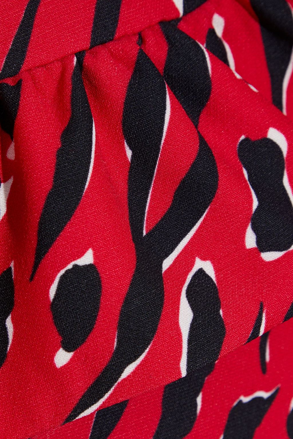 VALENTINO GARAVANI Ruffle-trimmed printed wool and silk-blend crepe mini dress