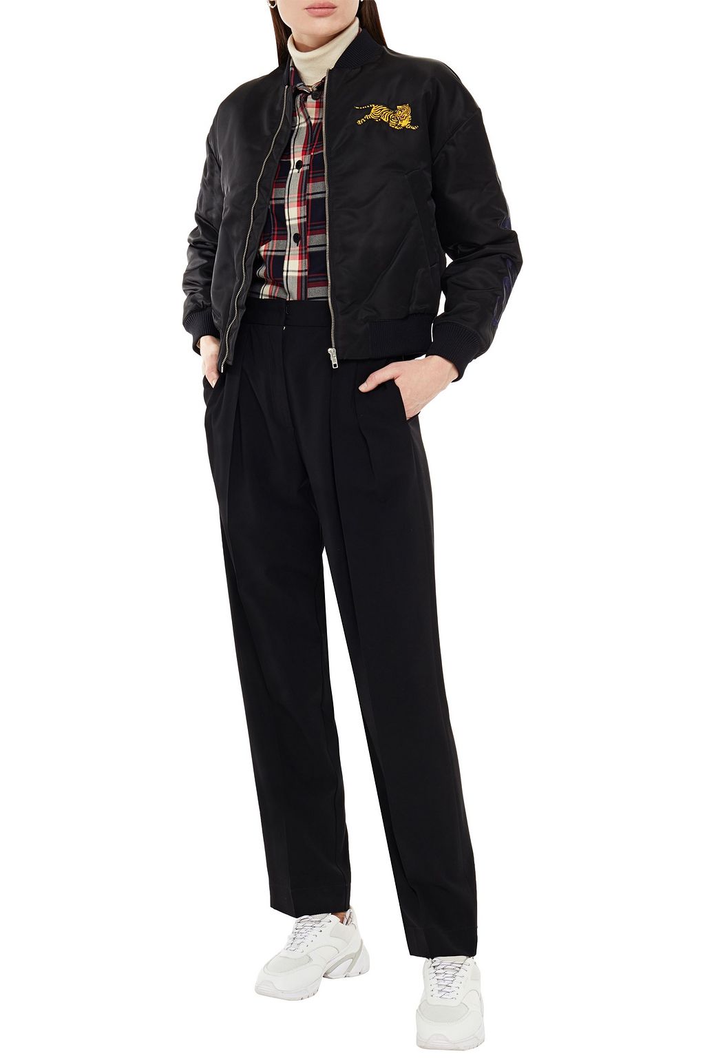 KENZO Embroidered shell bomber jacket