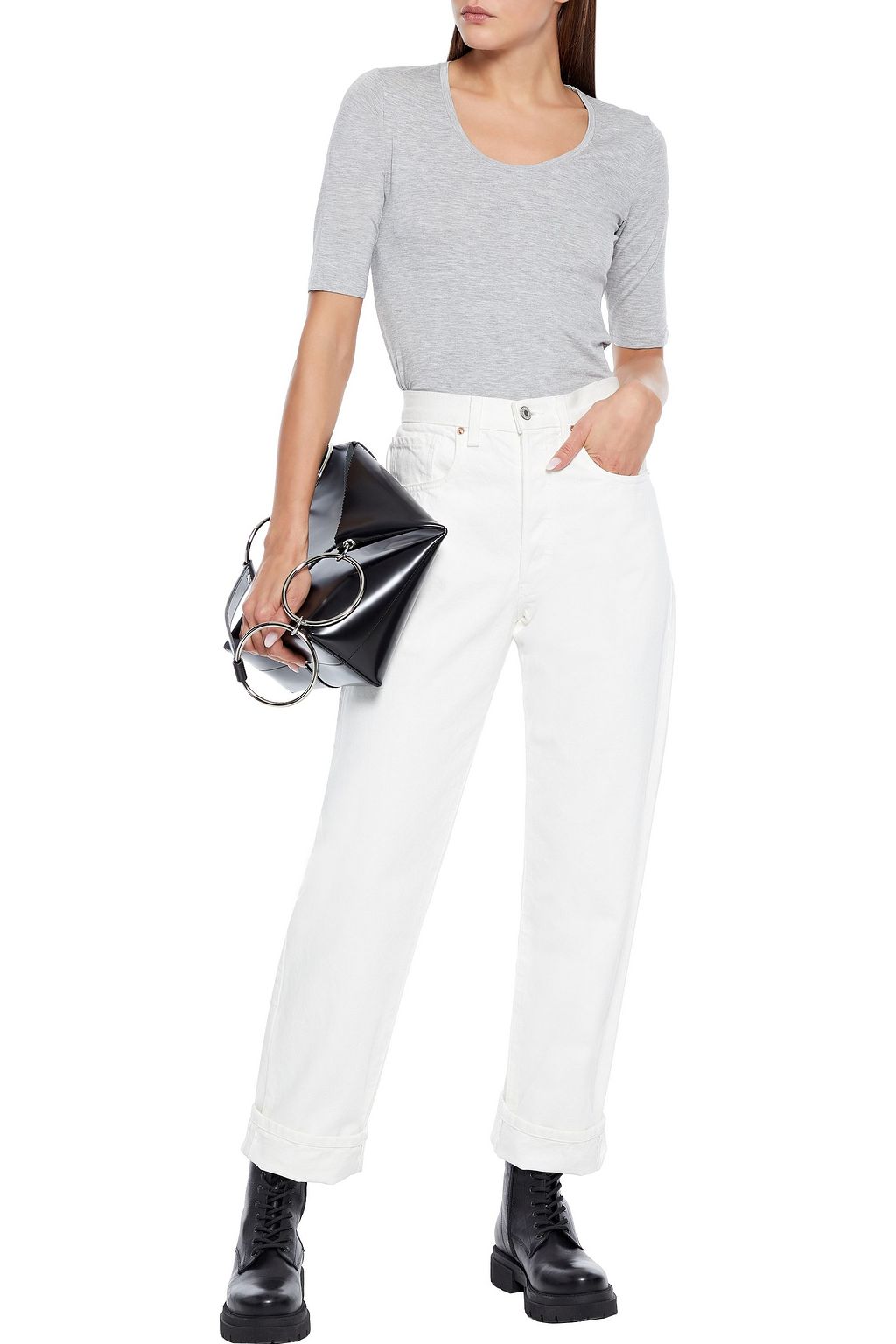 MAJESTIC FILATURES Mélange stretch-jersey T-shirt