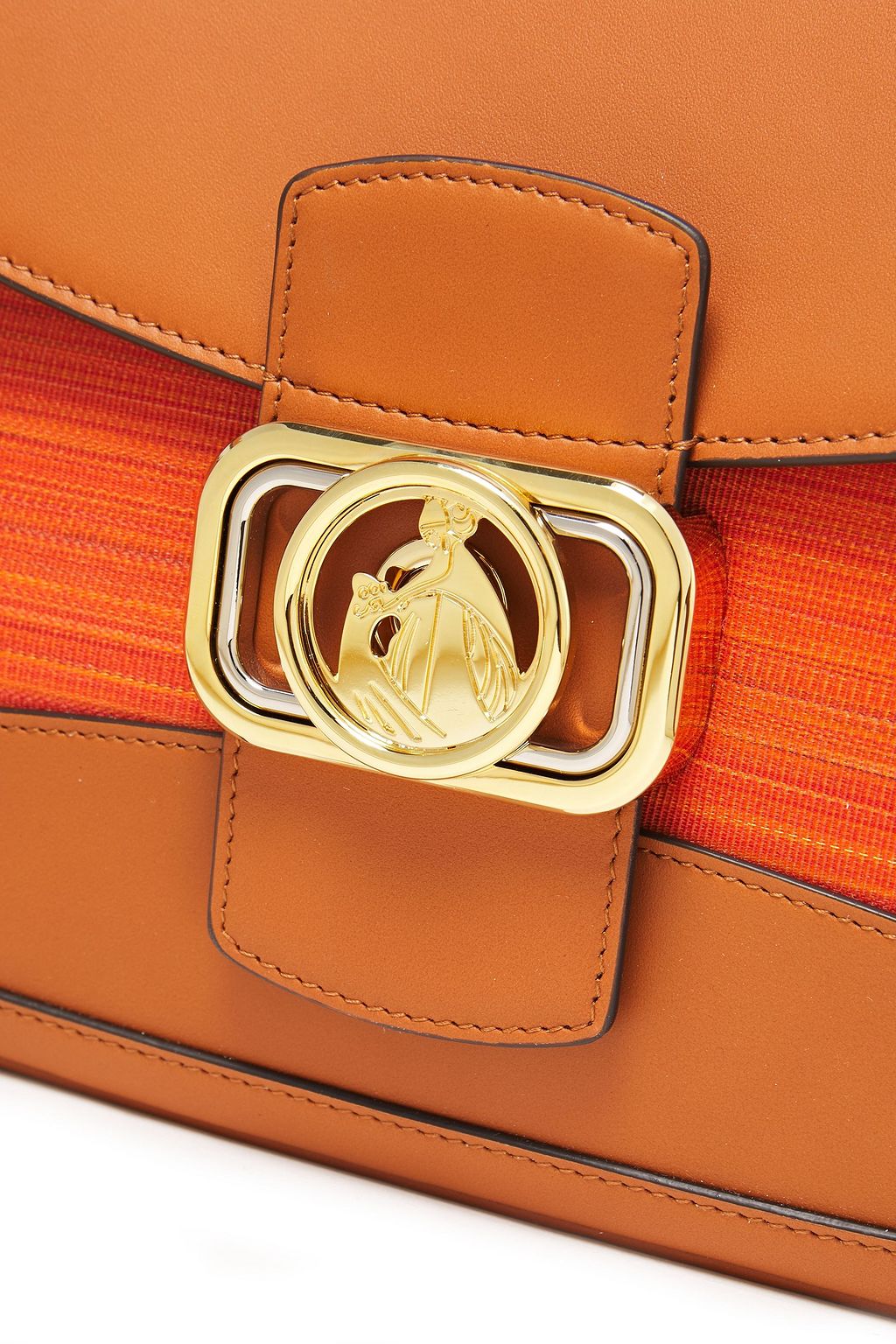 LANVIN Leather and canvas shoulder bag