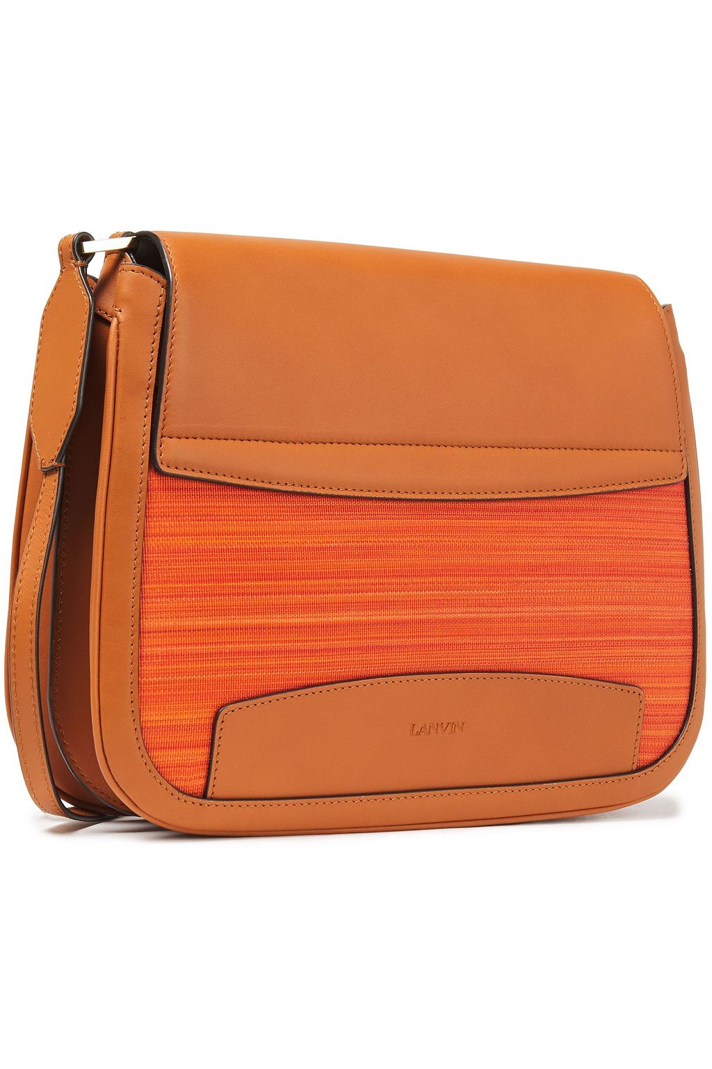 LANVIN Leather and canvas shoulder bag