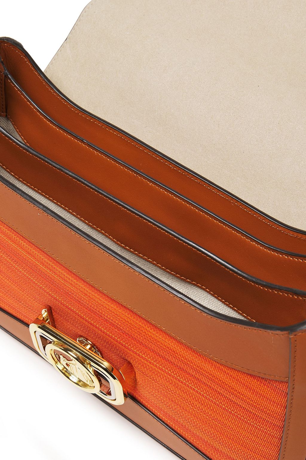 LANVIN Leather and canvas shoulder bag
