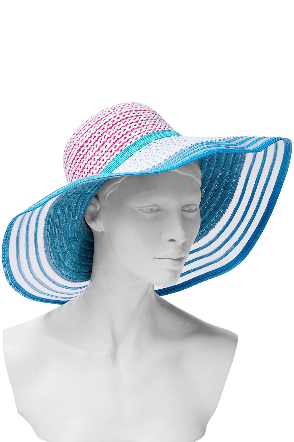 MISSONI MARE Mesh-trimmed woven faux straw sunhat