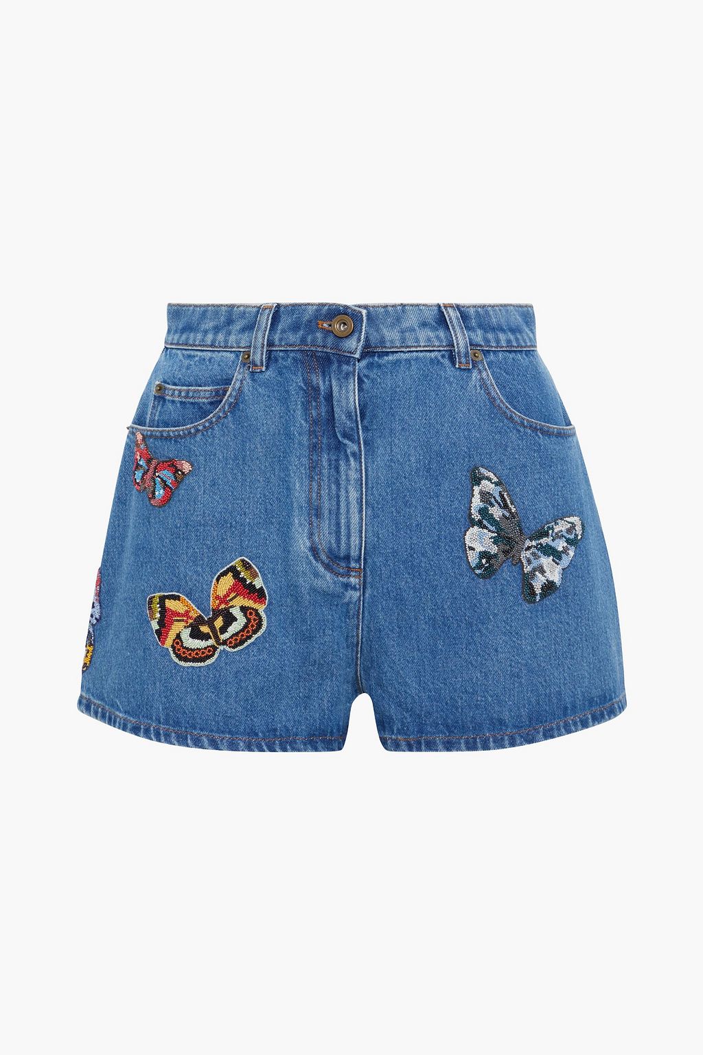 embellished denim shorts