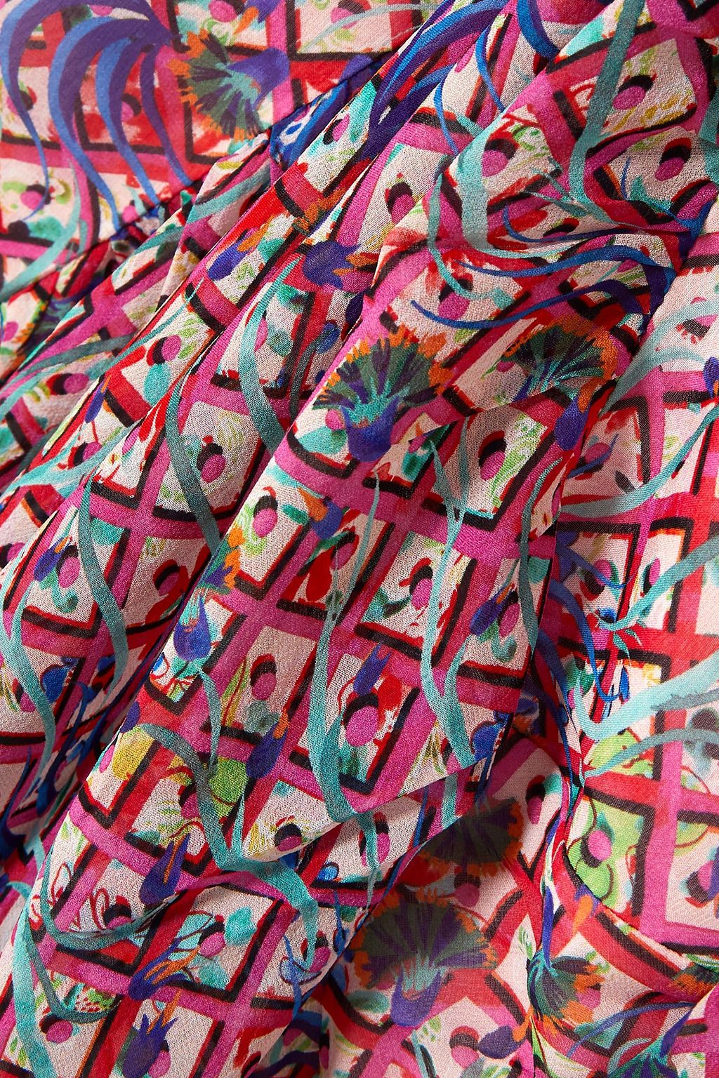 SALONI Isabel embroidered silk-georgette midi dress