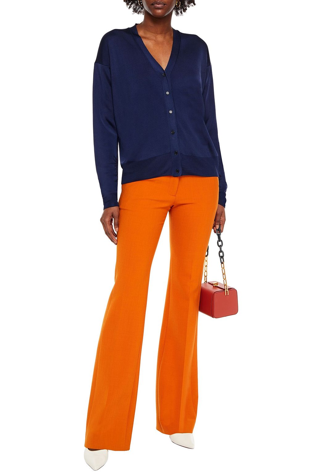 VICTORIA BECKHAM Metallic hemp-blend cardigan