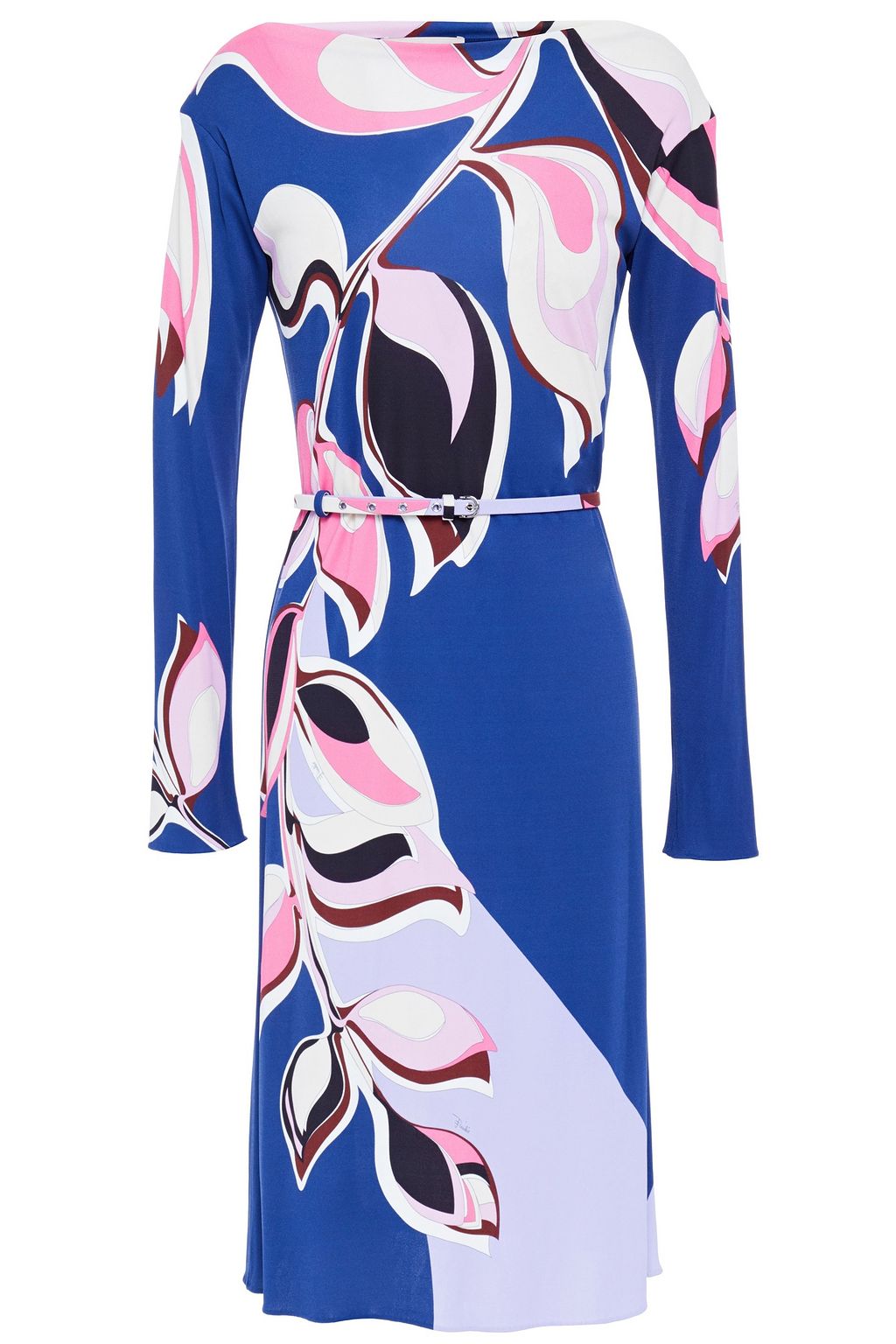 Navy Printed stretch-jersey dress ...