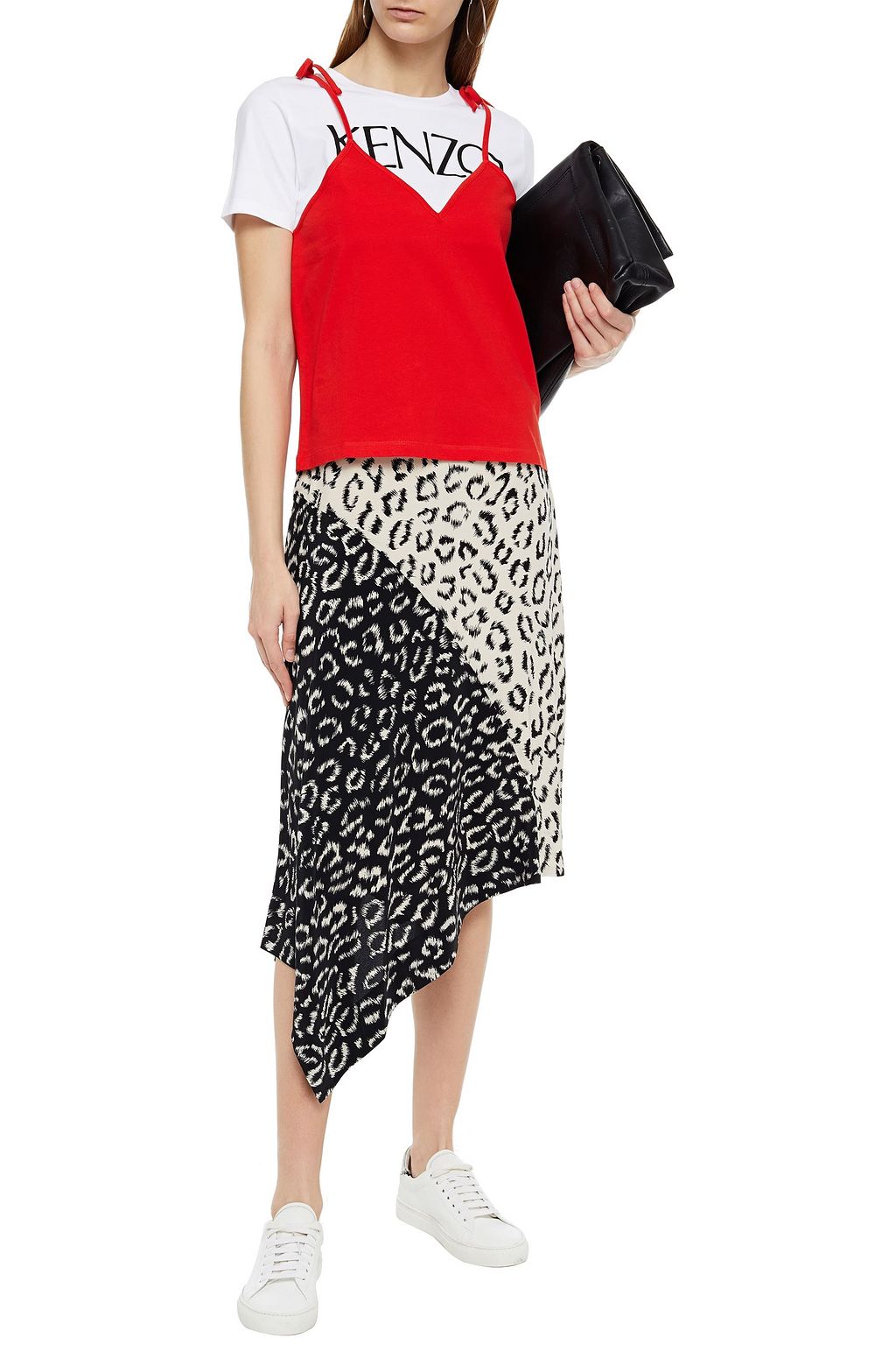 KENZO Layered printed cotton-jersey T-shirt