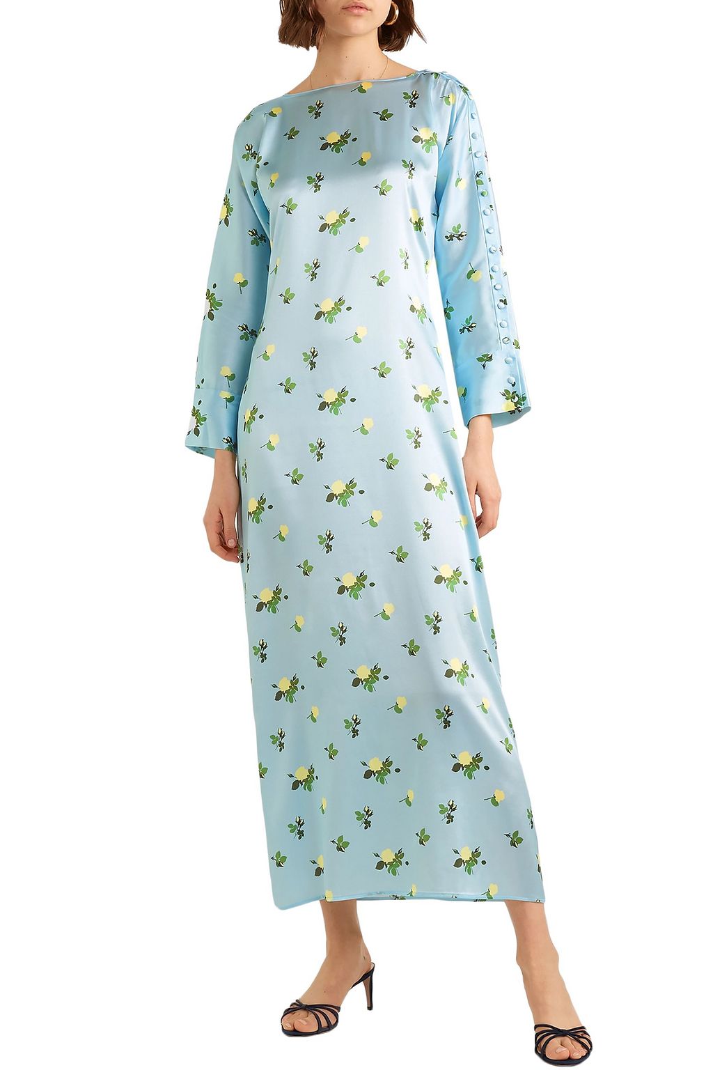BERNADETTE Dakota floral-print stretch-silk satin maxi dress