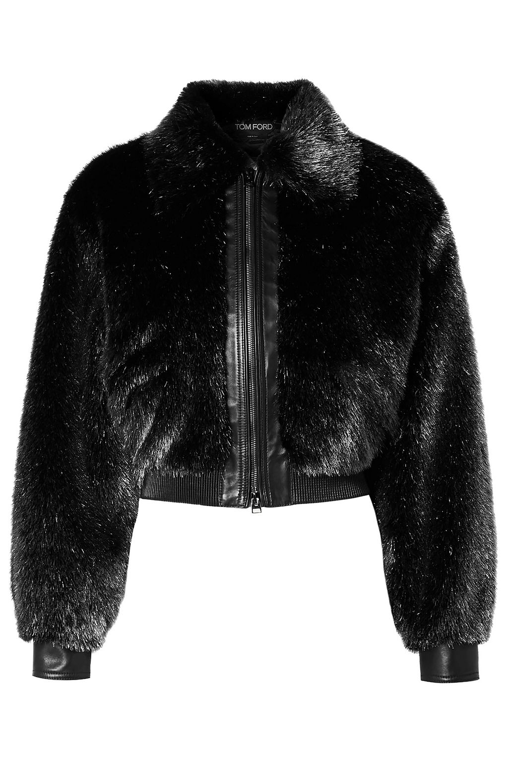 cropped fur bomber