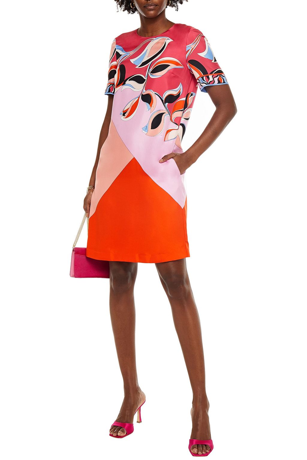 PUCCI Printed silk-twill dress