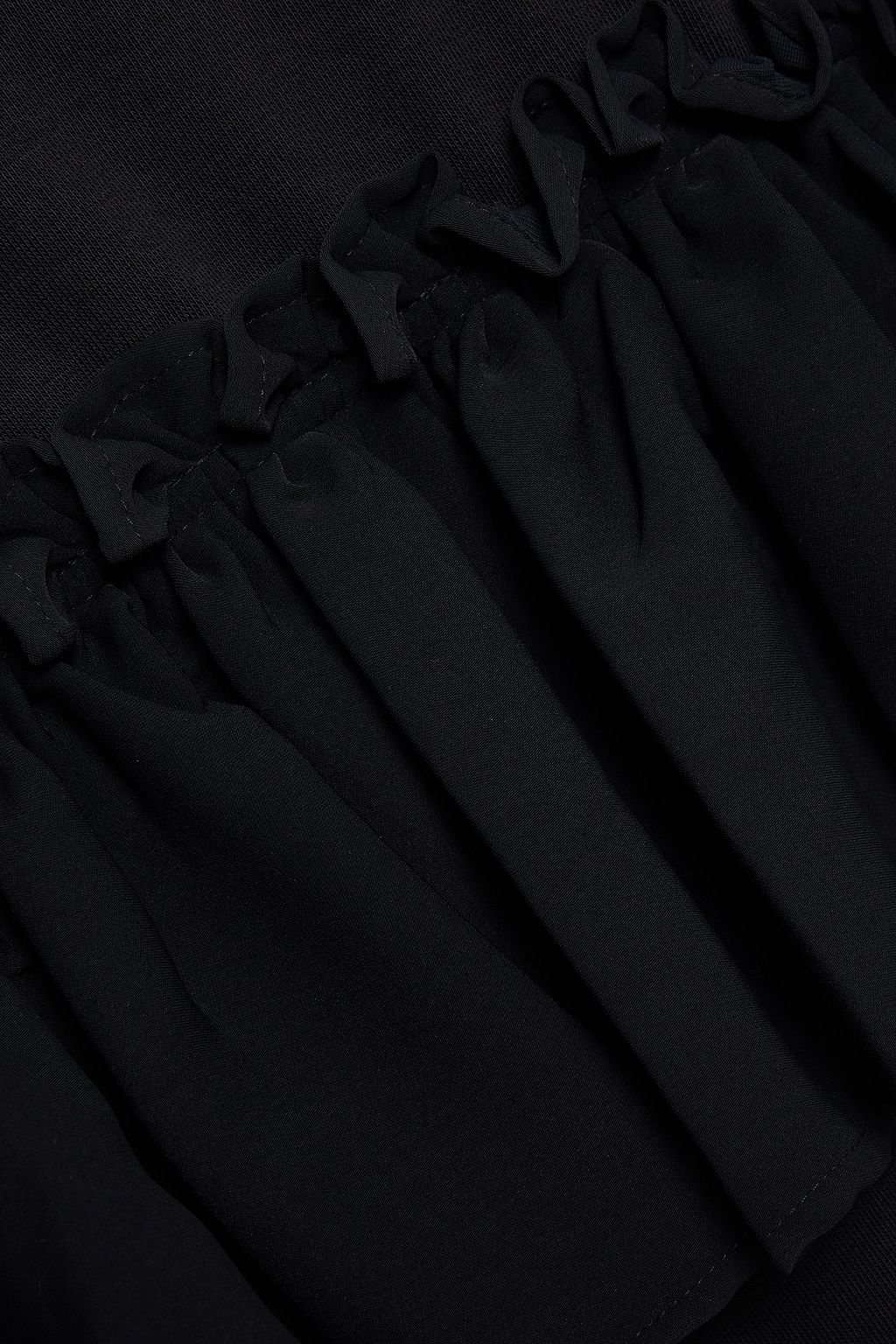 MM6 MAISON MARGIELA Cold-shoulder ruffled French cotton-blend terry dress
