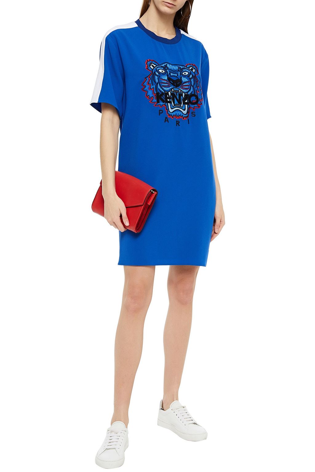 KENZO Embroidered crepe mini dress