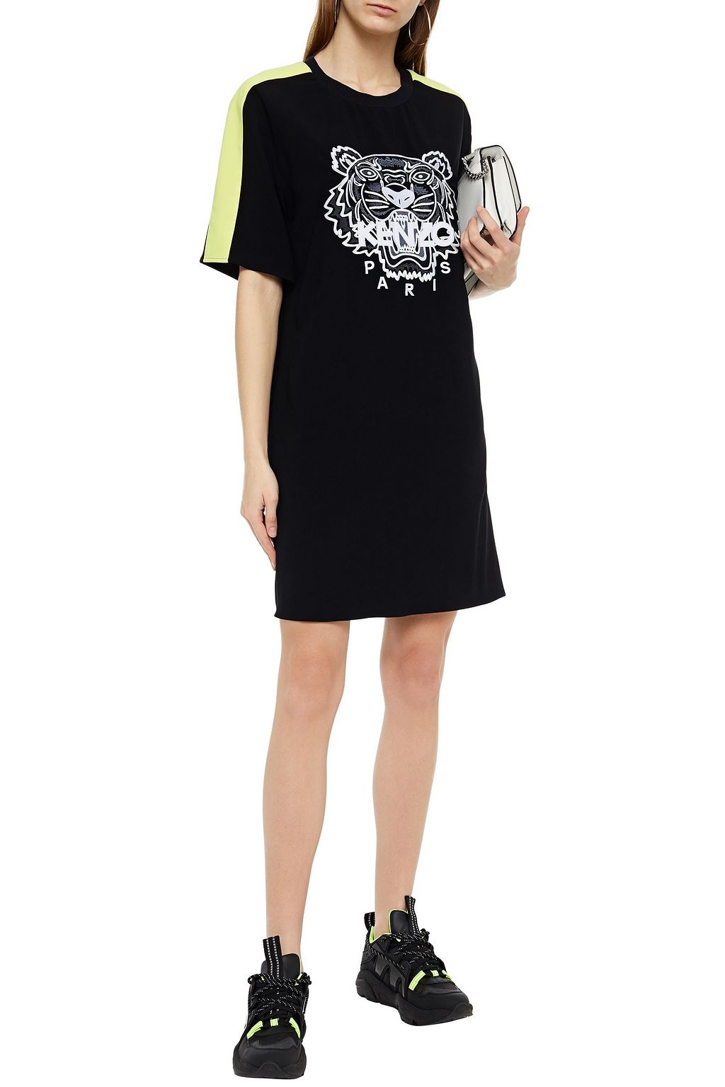 KENZO Embroidered crepe mini dress