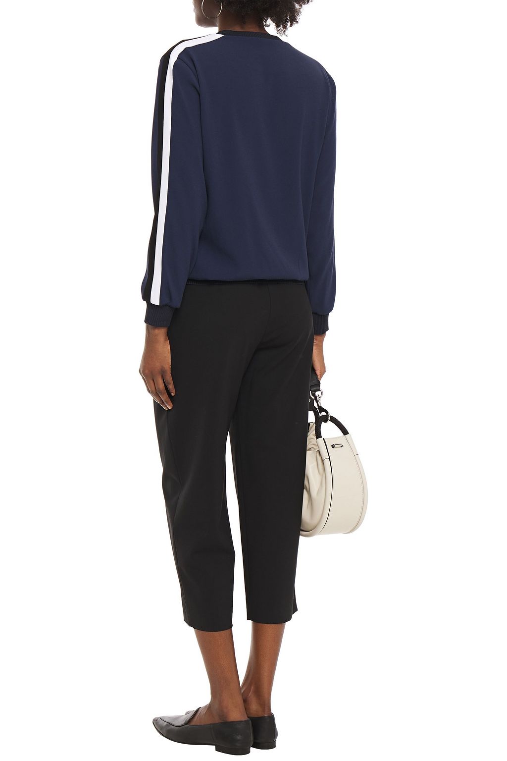 KENZO Embroidered striped crepe sweatshirt
