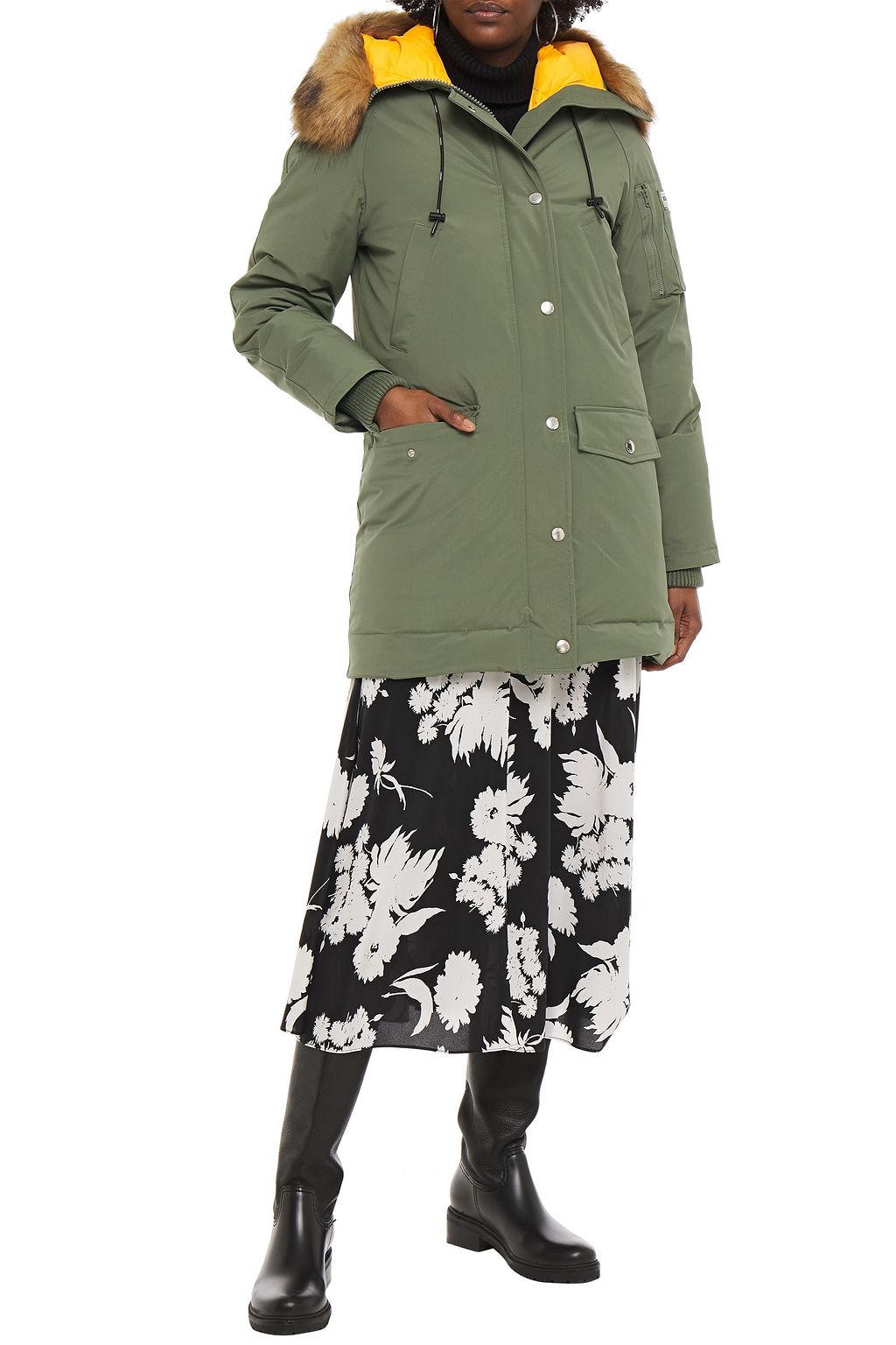 KENZO Faux fur-trimmed shell hooded down parka