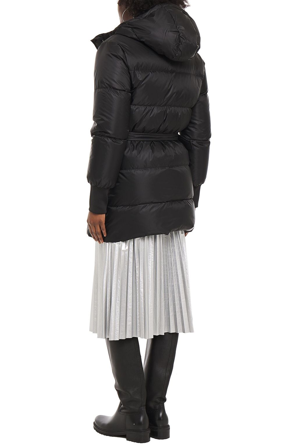 KENZO Belted quilted shell hooded down coat