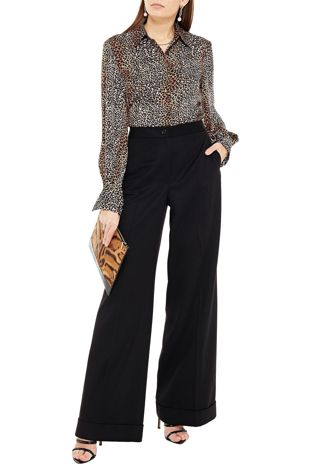DOLCE&GABBANA Cashmere-felt wide-leg pants