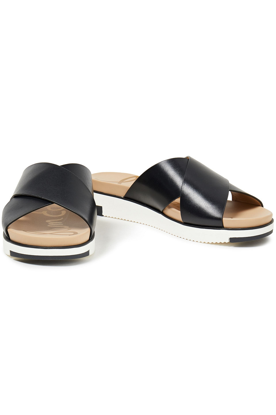 Sam Edelman Audrea Leather Slides In Black | ModeSens