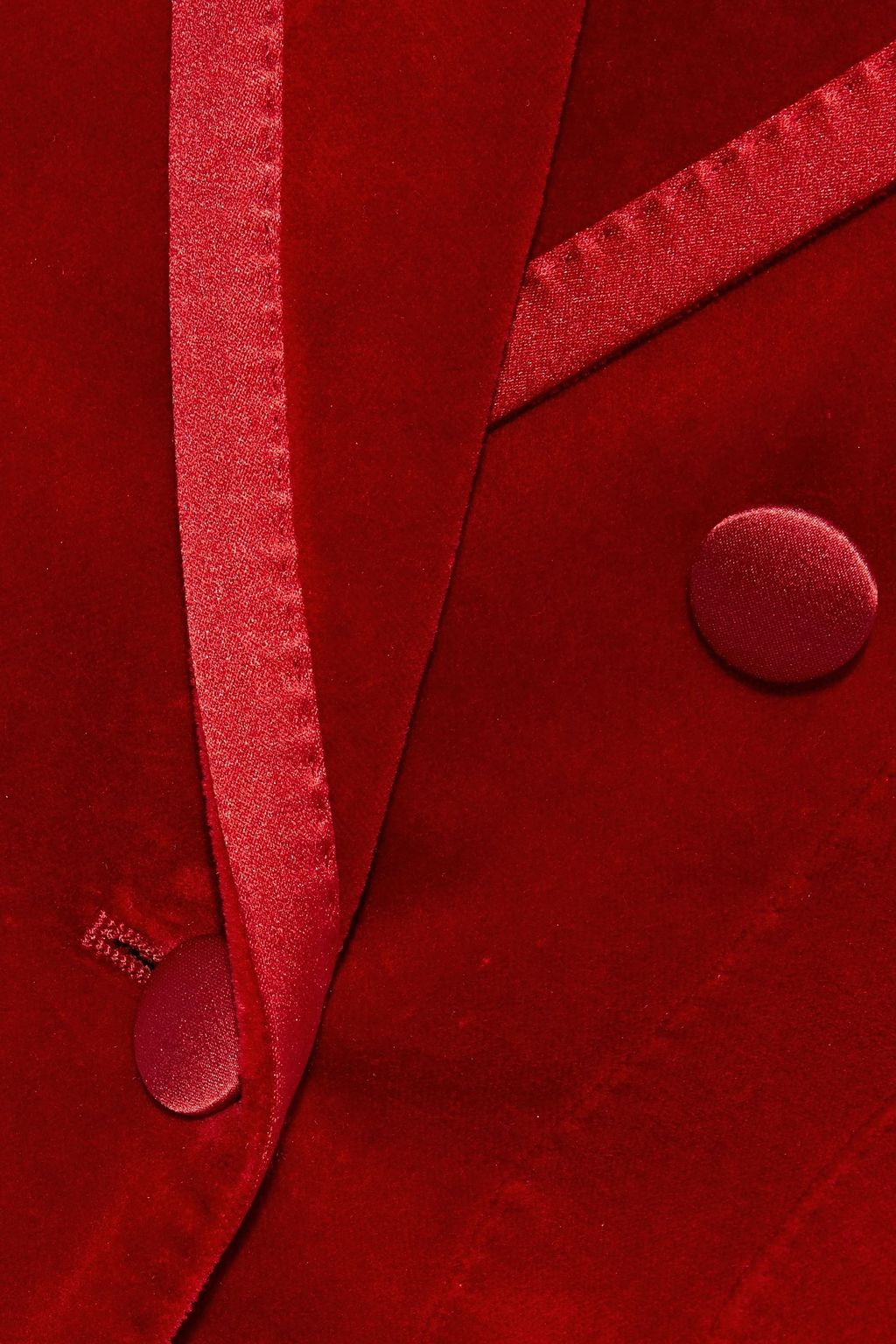 DOLCE&GABBANA Double-breasted satin-trimmed cotton-blend velvet blazer