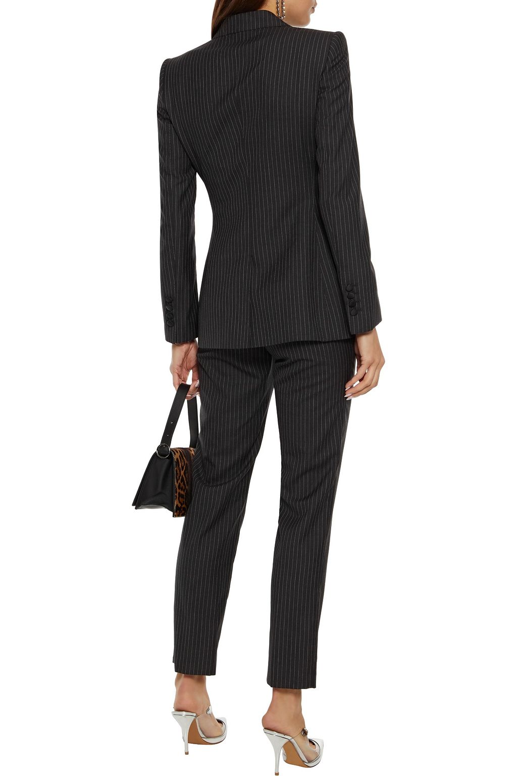 DOLCE&GABBANA Appliquéd pinstriped wool blazer