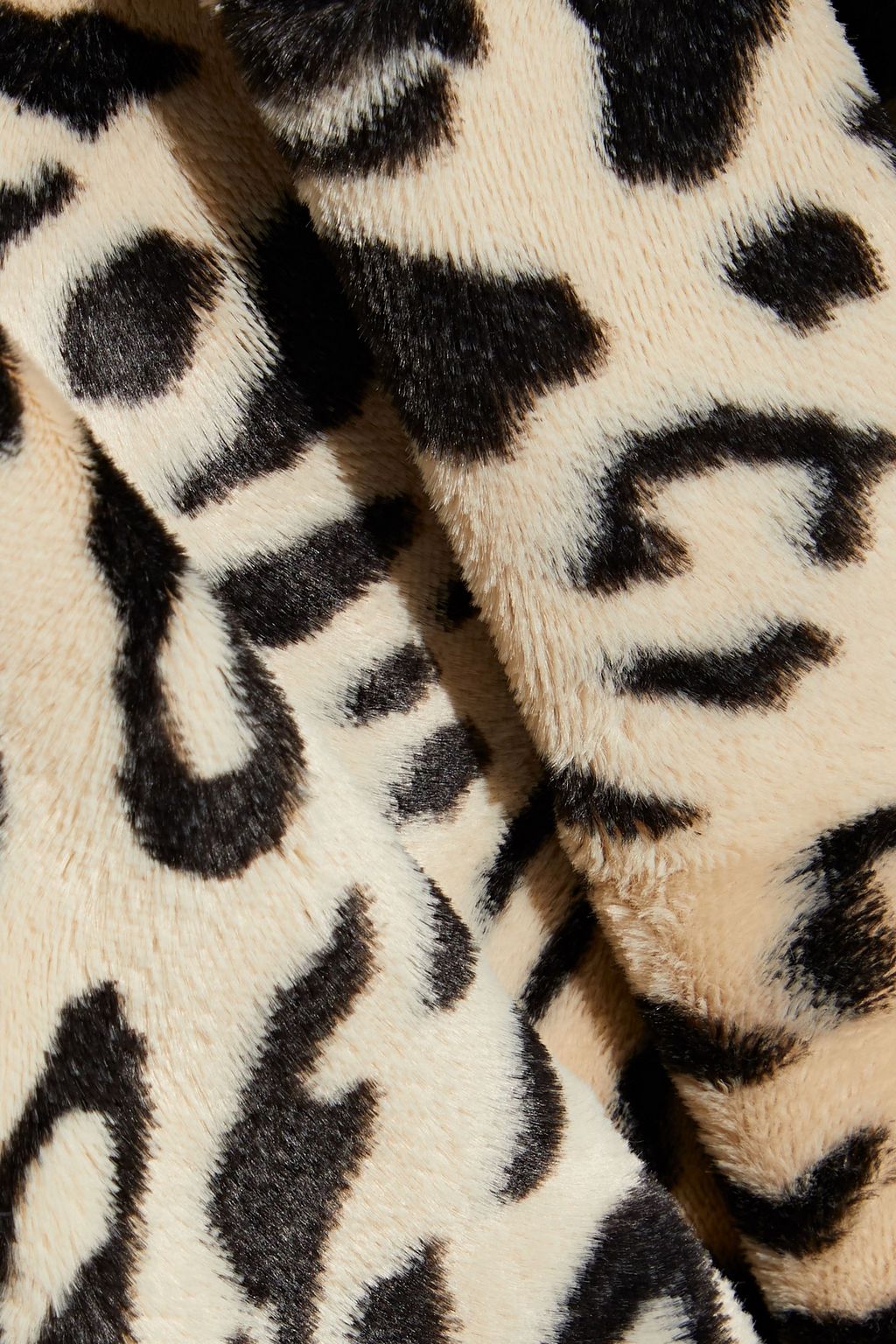 DOLCE&GABBANA Flared leopard-print cotton-blend faux fur mini dress