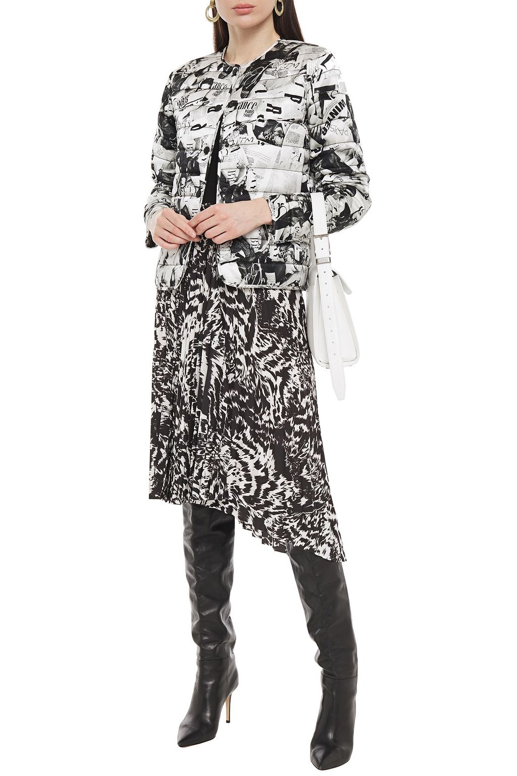 BALENCIAGA Quilted printed silk jacket