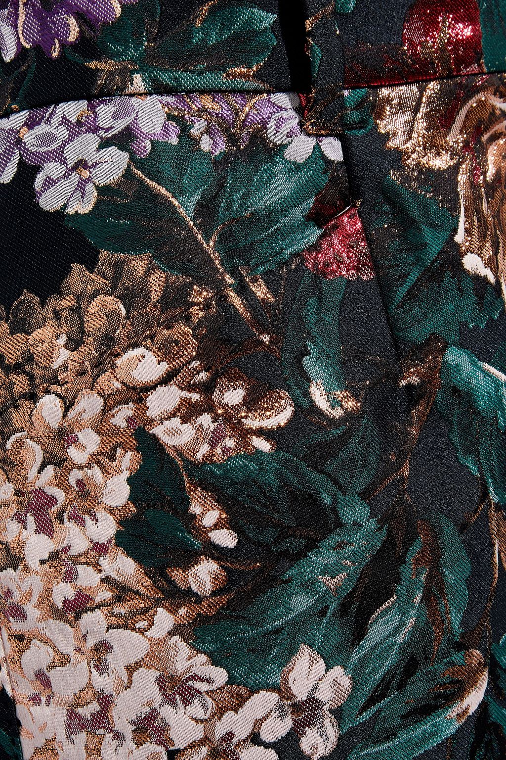 DOLCE&GABBANA Metallic floral-jacquard kick-flare pants