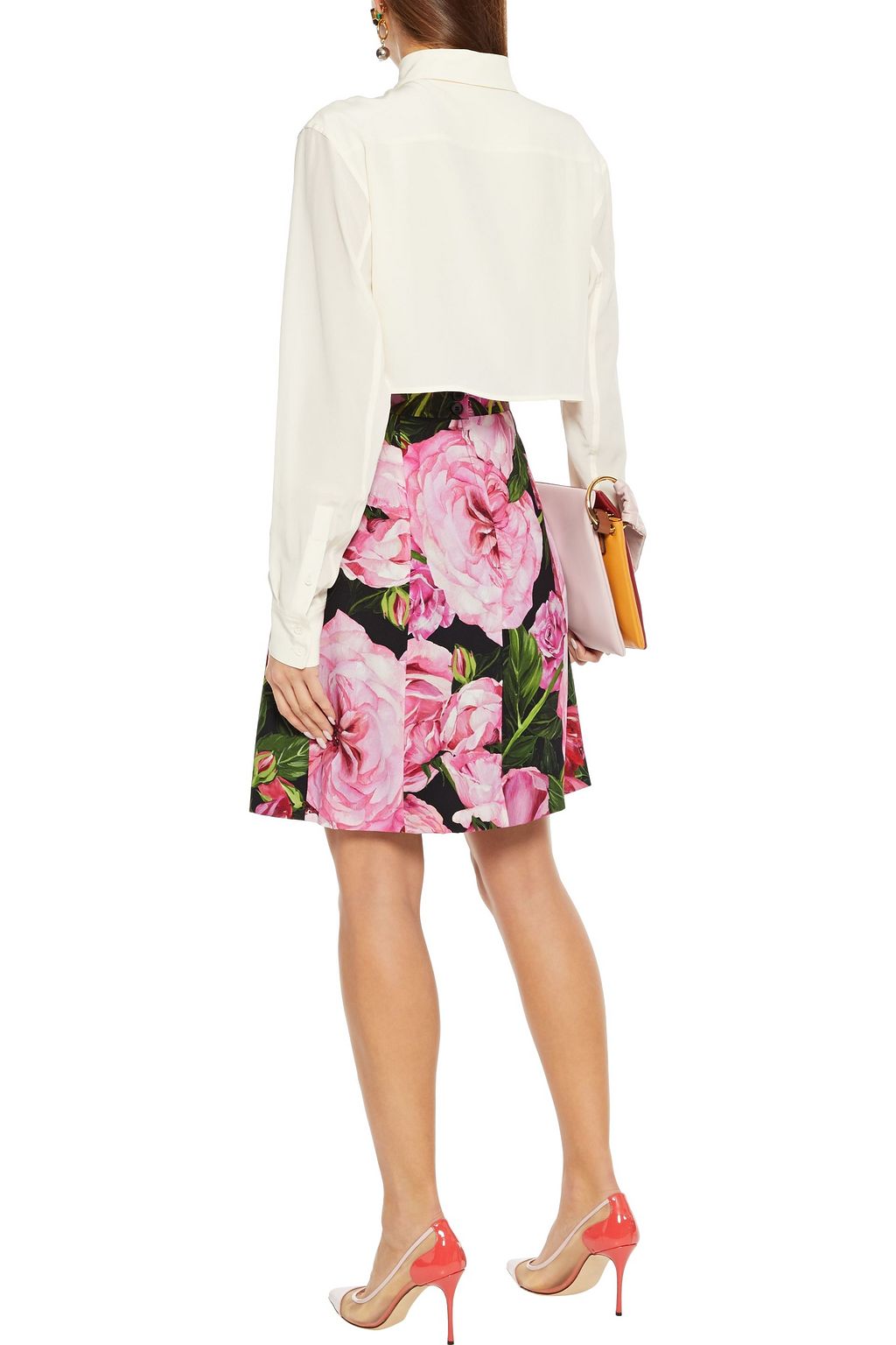 DOLCE&GABBANA Floral-print crepe mini skirt