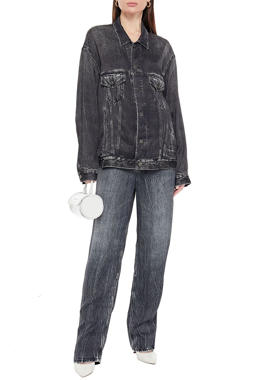 BALENCIAGA Oversized denim-effect twill jacket