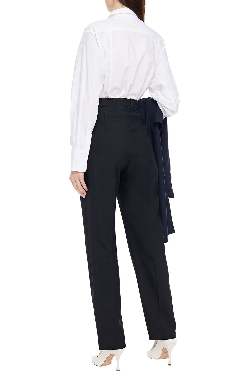 BALENCIAGA High-rise wool-blend twill straight-leg pants
