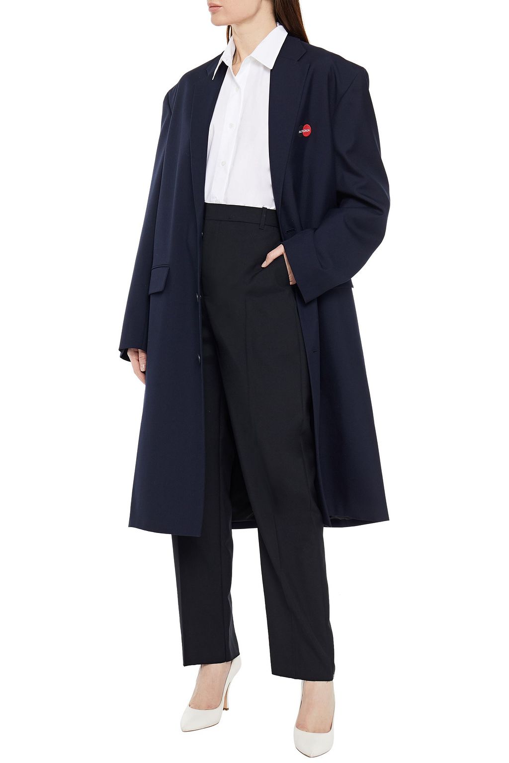 BALENCIAGA High-rise wool-blend twill straight-leg pants