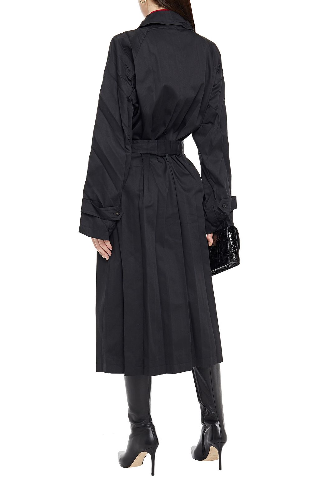 BALENCIAGA Pleated gabardine trench coat