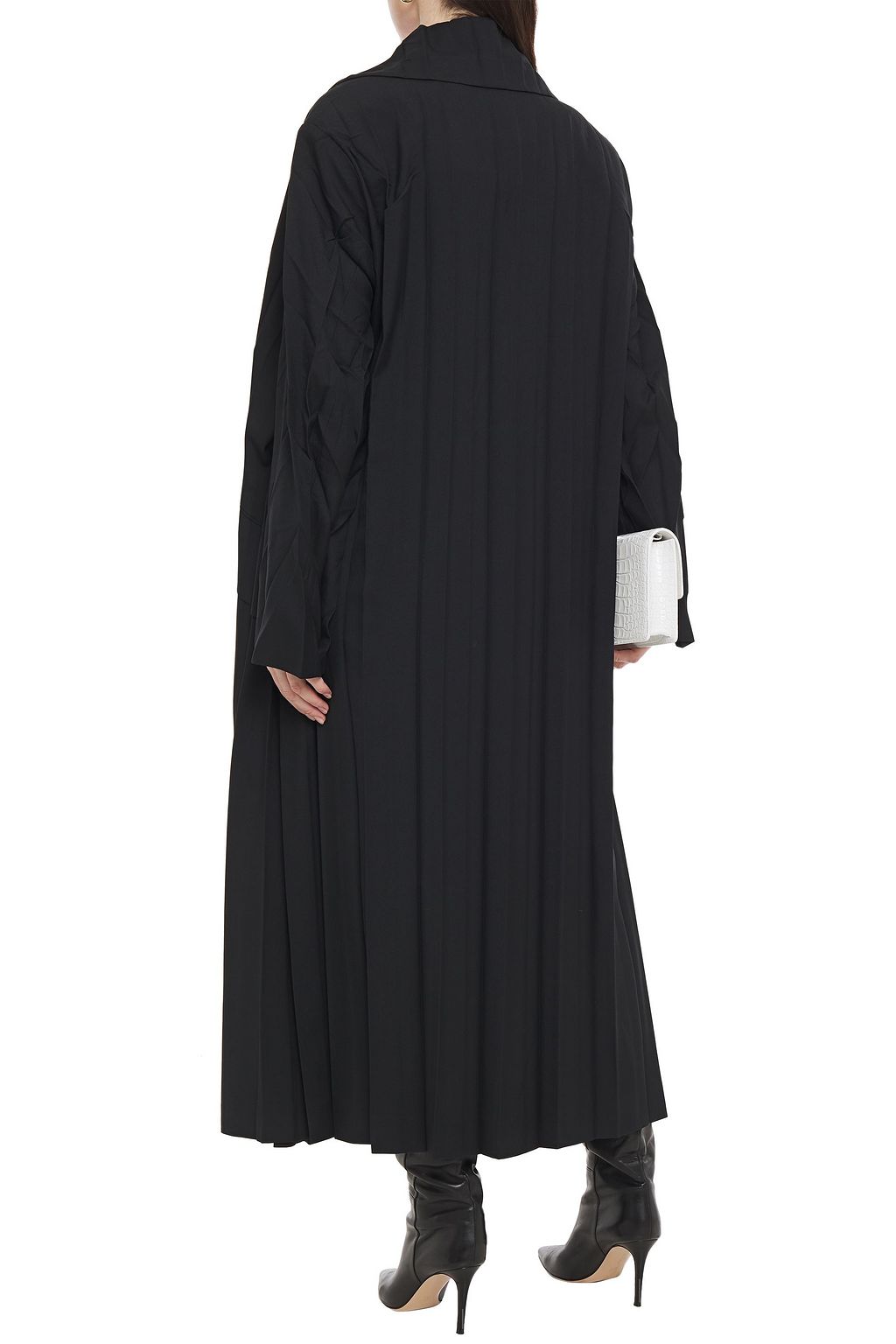 BALENCIAGA Oversized pleated wool-blend twill trench coat