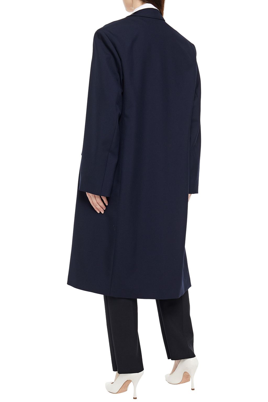 BALENCIAGA Mantel aus Twill aus einer Wollmischung mit Stickereien