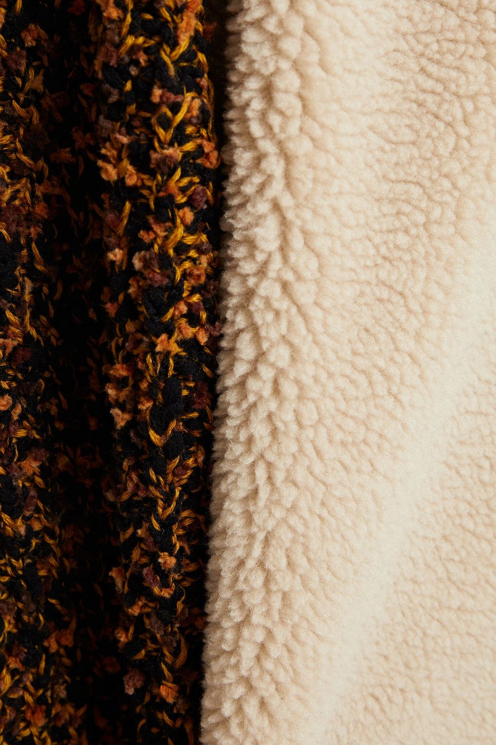 M MISSONI Bouclé knit-paneled faux shearling coat
