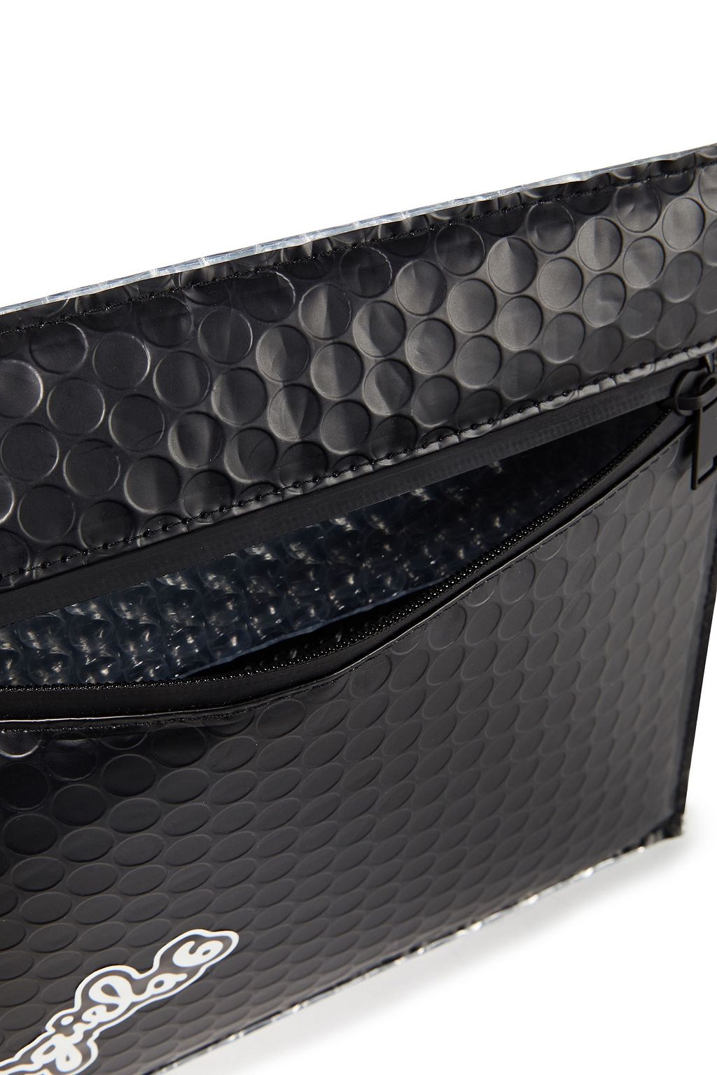 MM6 MAISON MARGIELA Set of three appliquéd embossed faux mirrored-leather pouches