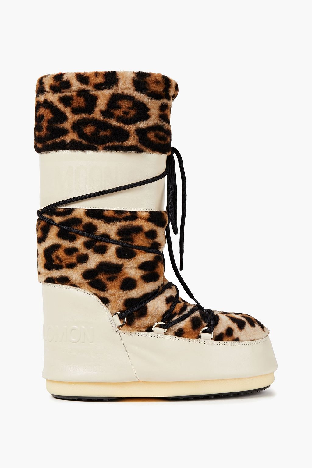 YVES SALOMON MOON BOOT Lace-up leopard-print and leather snow boots | Sale up to 70% off | THE