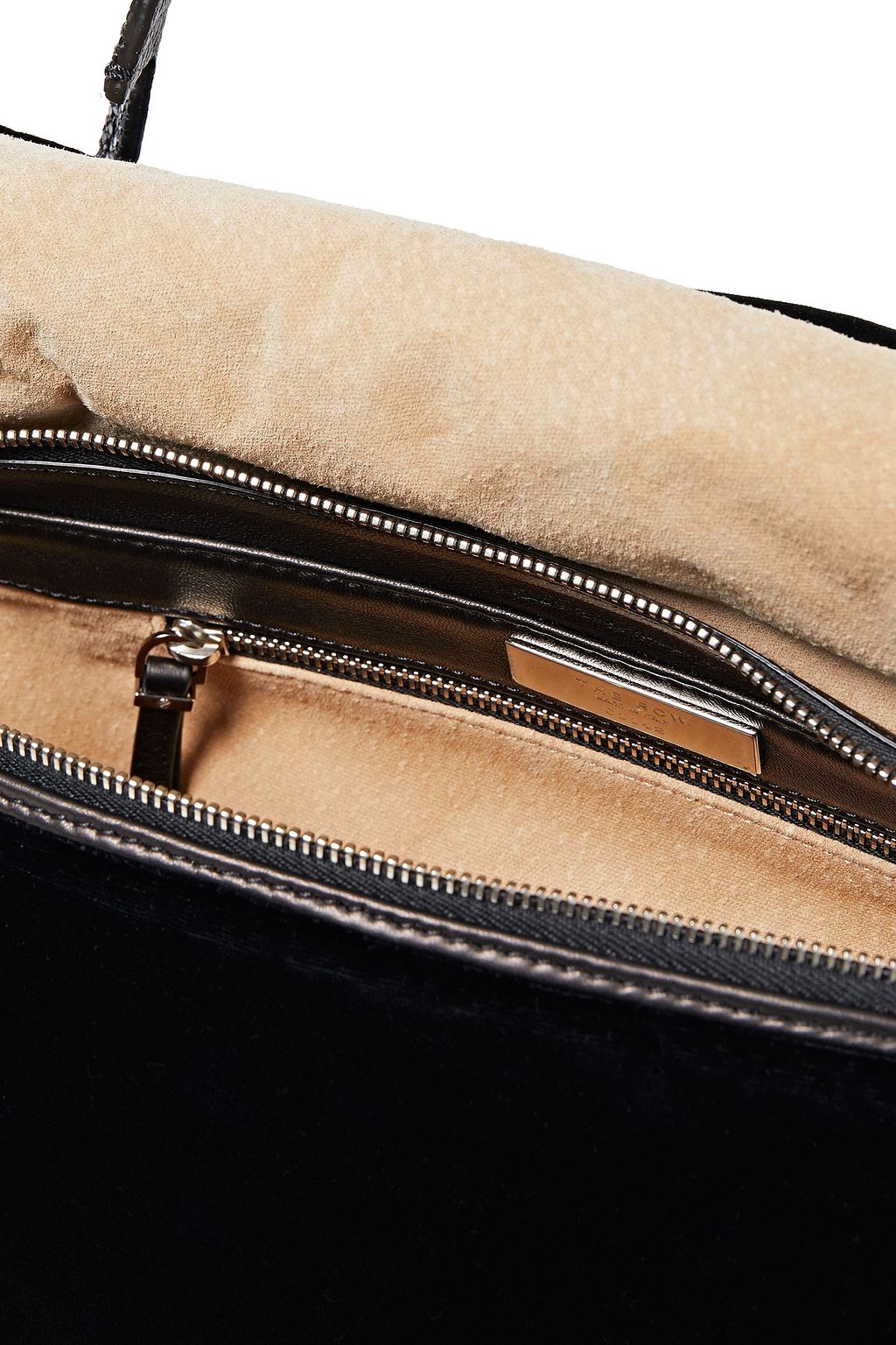 THE ROW Schultertasche aus Samt mit Elapheleder-Besatz