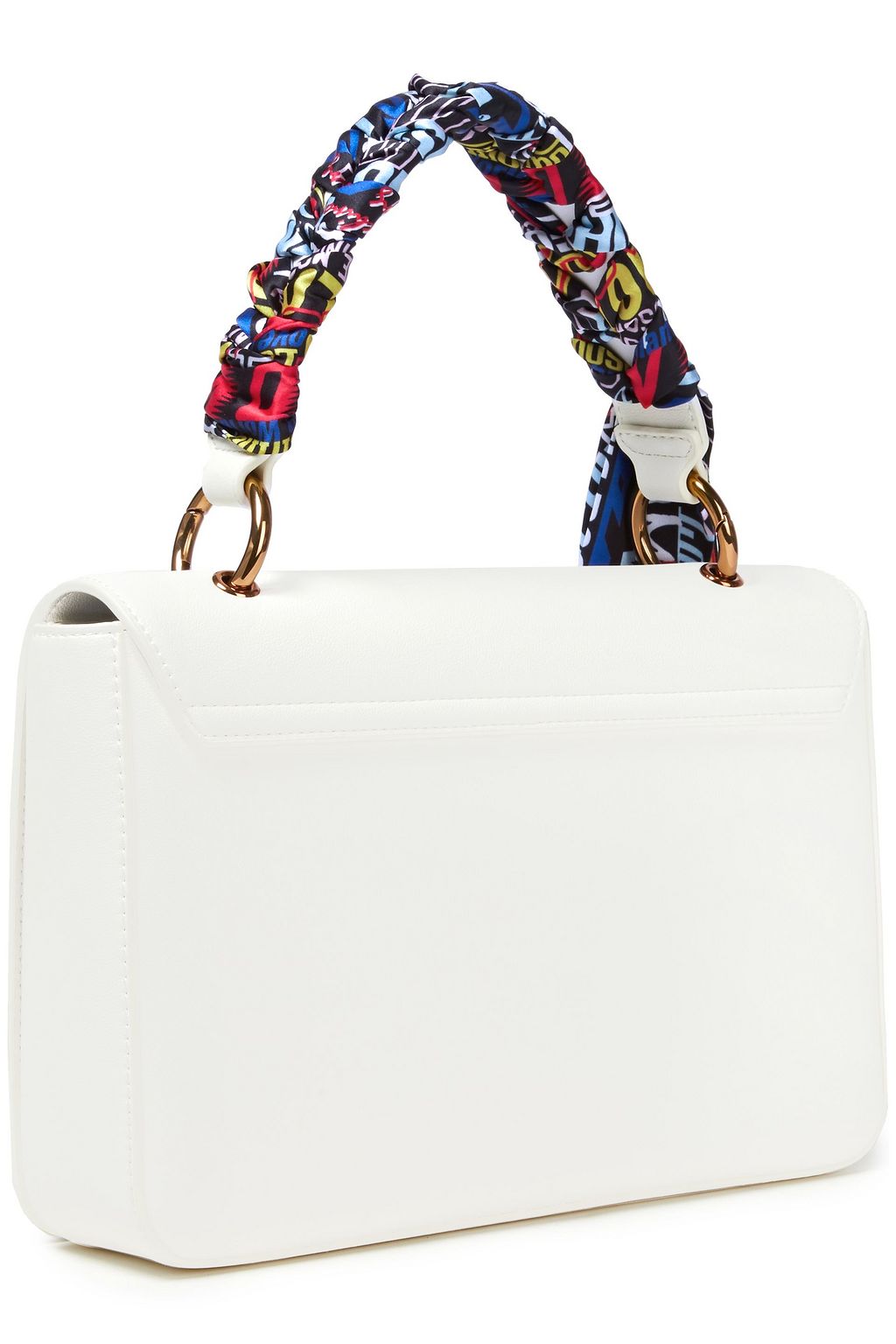 LOVE MOSCHINO Printed satin-trimmed faux leather tote