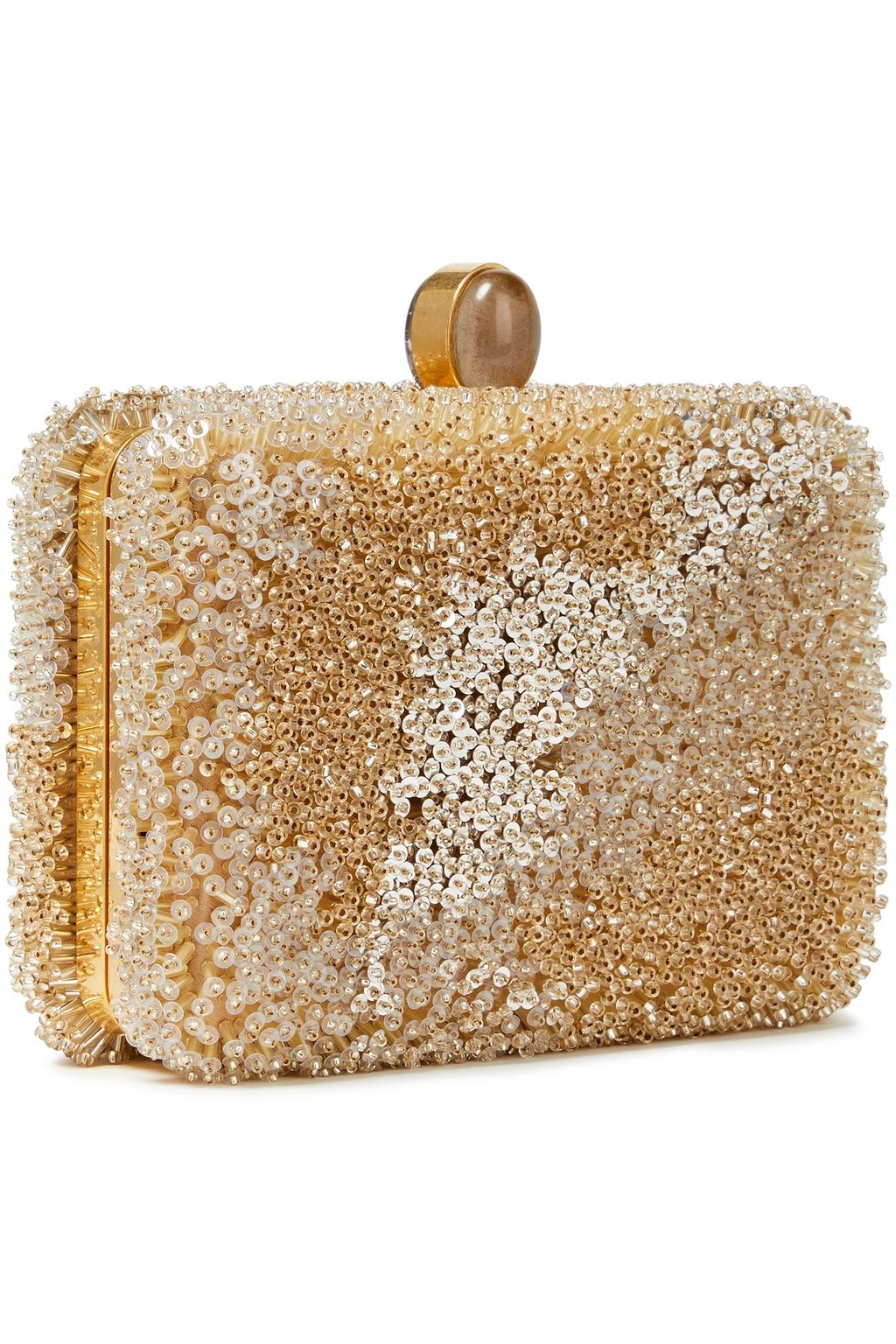 OSCAR DE LA RENTA Embellished satin box clutch