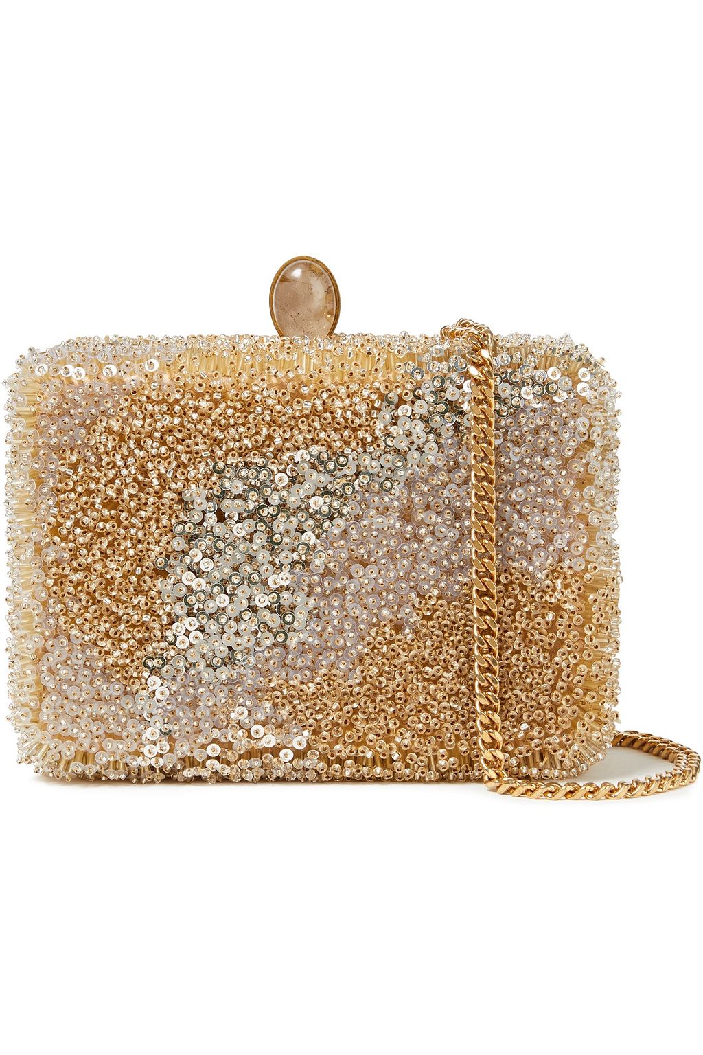OSCAR DE LA RENTA Embellished satin box clutch
