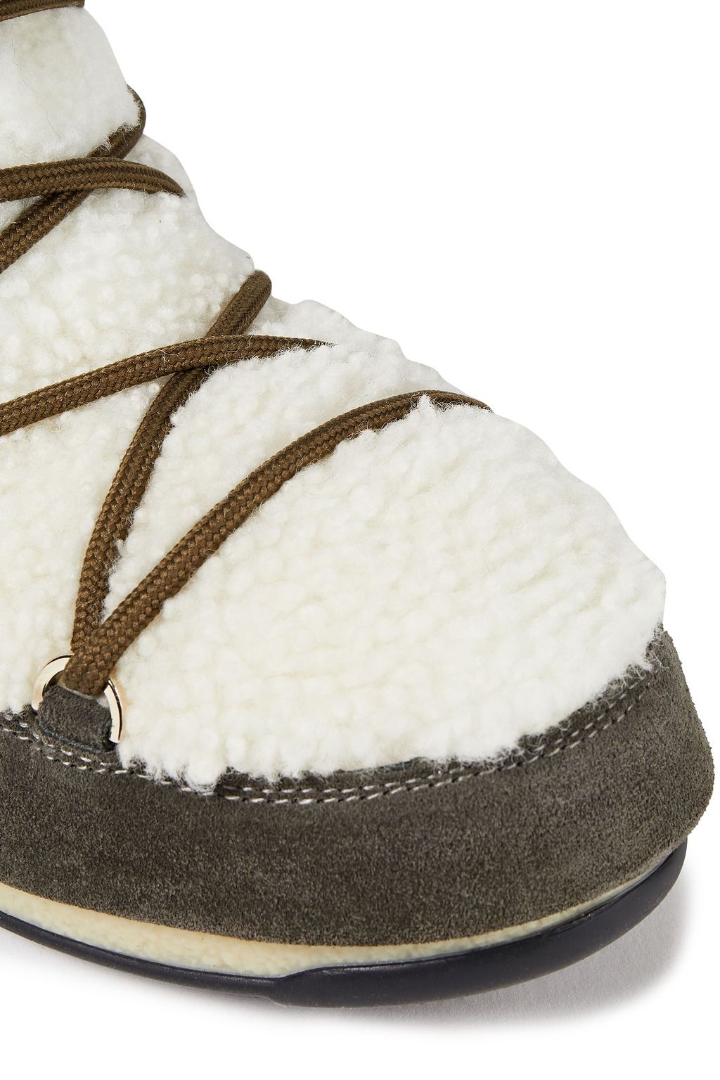 MOON BOOT Lace-up shearling and suede snow boots