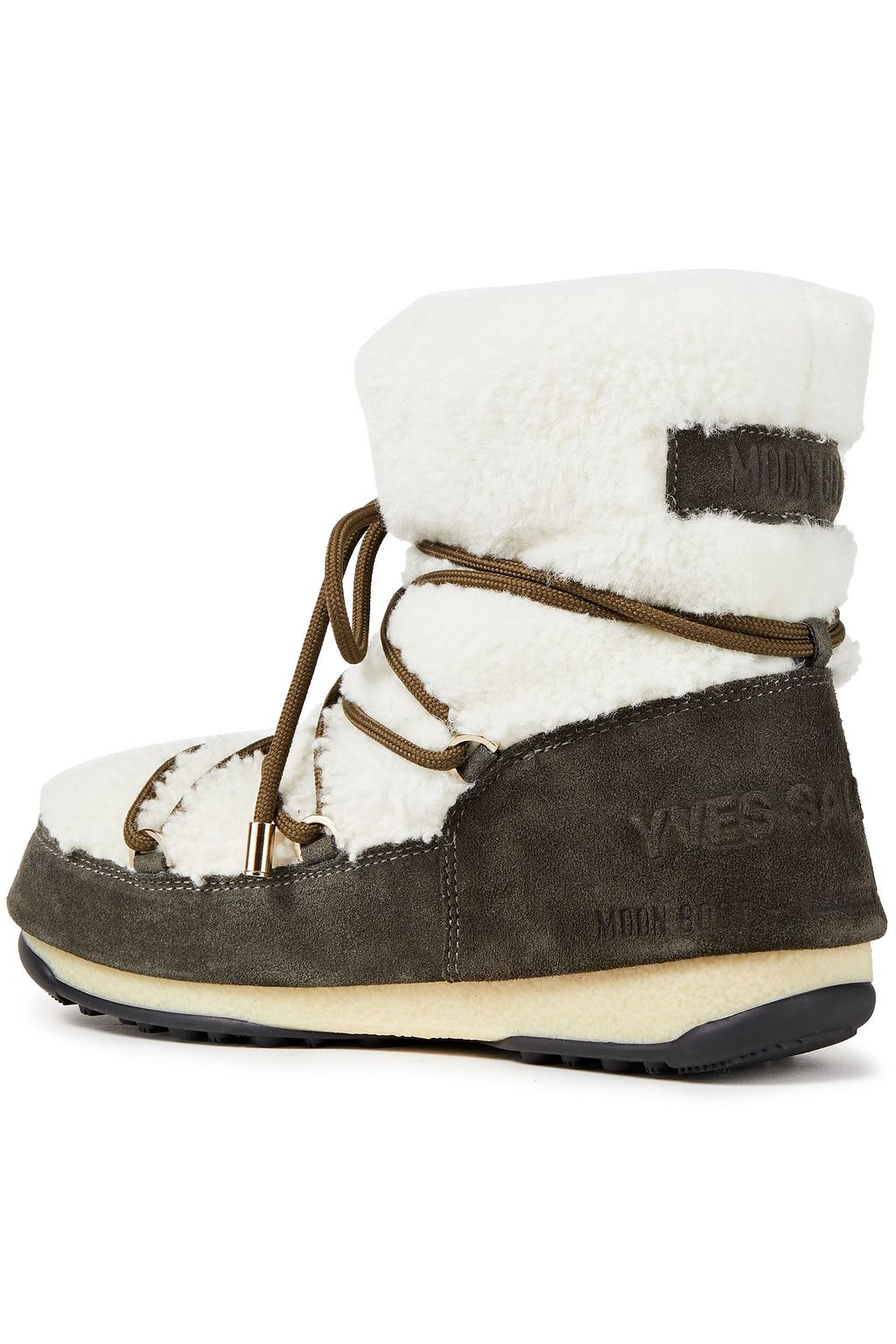MOON BOOT Lace-up shearling and suede snow boots