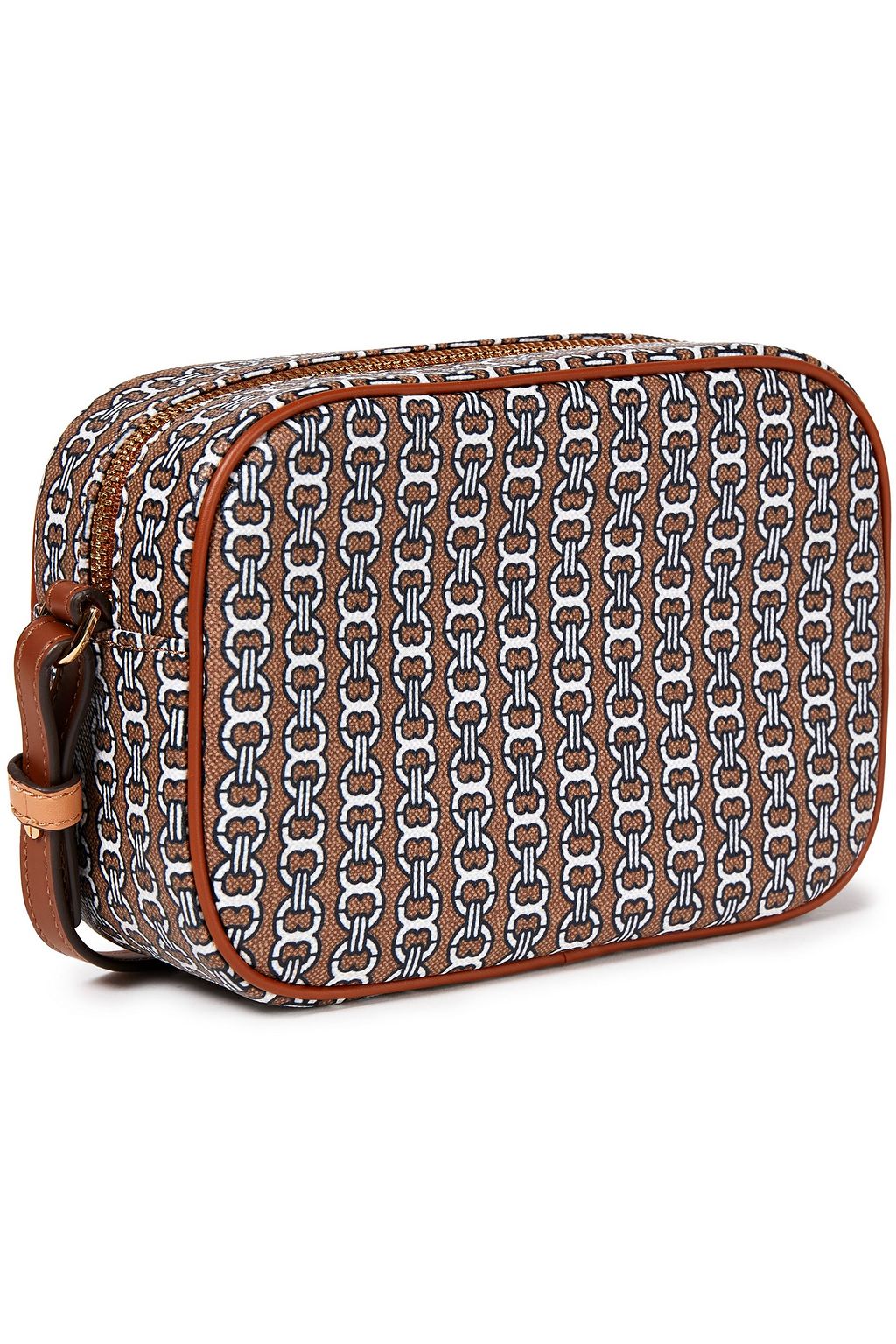 TORY BURCH Gemini Link mini faux leather-trimmed canvas shoulder bag