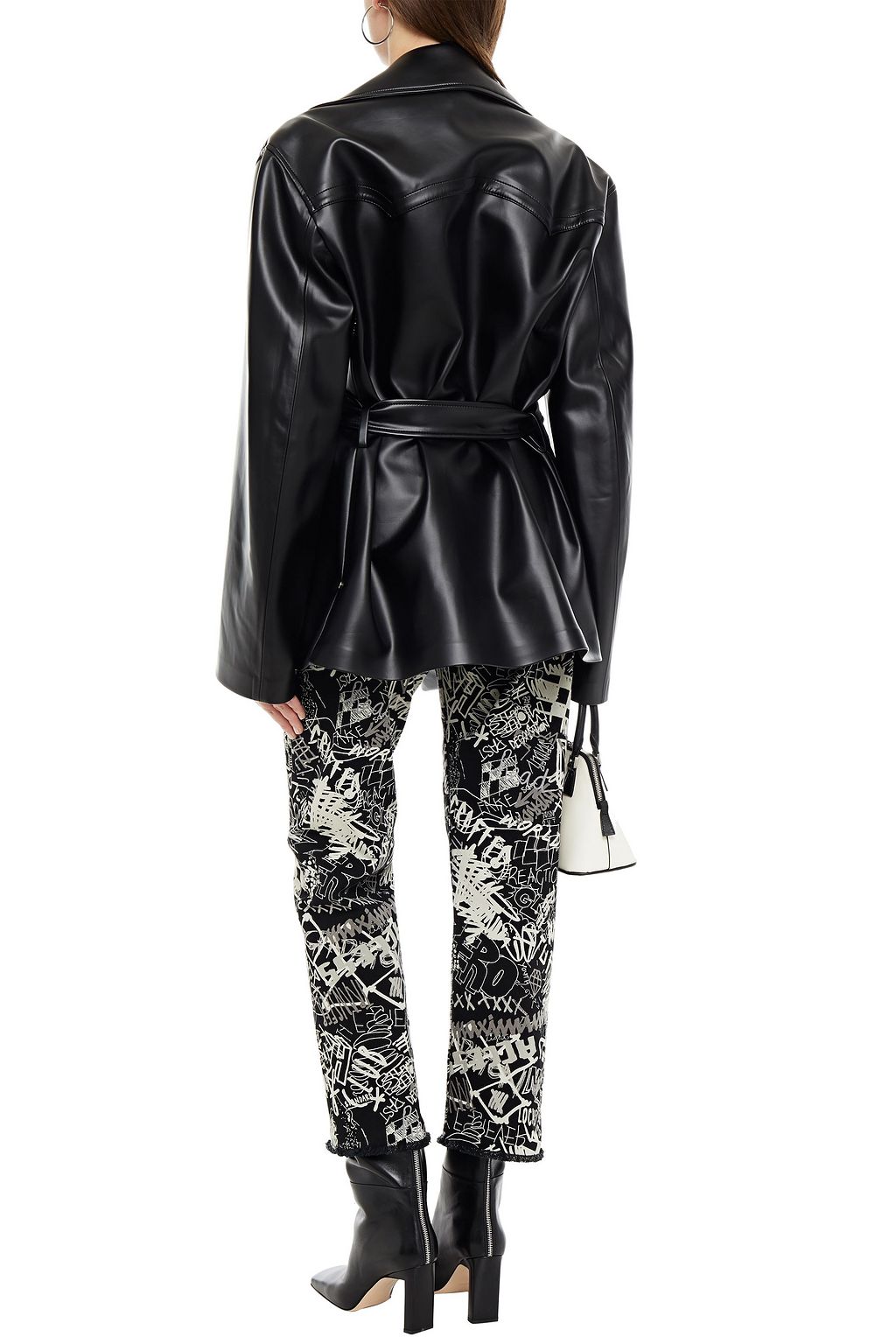 MAISON MARGIELA Double-breasted belted faux leather jacket